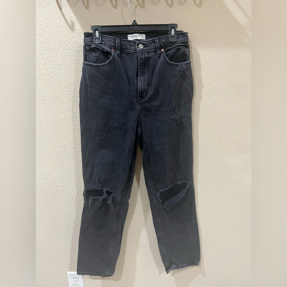 Abercrombie & Fitch Curve Love 90s Ultra High Rise Straight Jeans